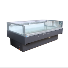 Square glass top open commercial fresh chiller